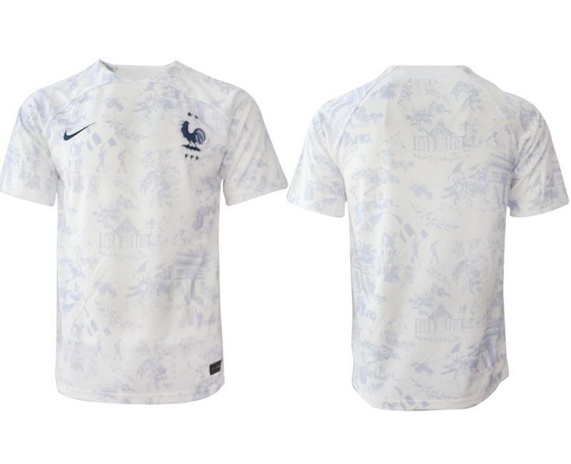 Cheap Men 2022 World Cup National Team France away aaa version white blank Soccer Jerseys